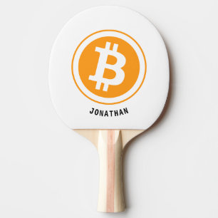Funny Bitcoin Orange White Cryptocurrency Name Ping Pong Paddle