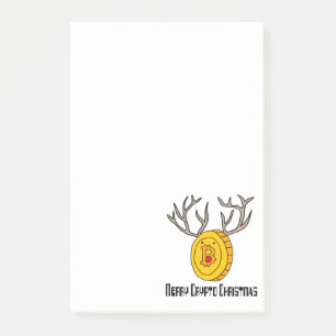 Funny Bitcoin Reindeer Merry Crypto Christmas Post-it Notes