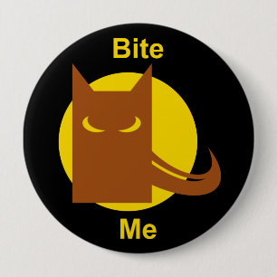 Funny Bite Me Spooky Werewolf Halloween  10 Cm Round Badge