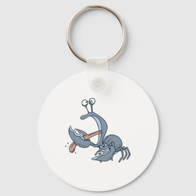 funny biting tongue crab key ring (Front)