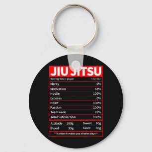 Funny BJJ Brazilian JiuJitsu Nutrition Fact Men Key Ring