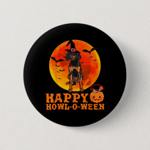 Funny Black And Tan Coonhound Dog Halloween Happy 6 Cm Round Badge