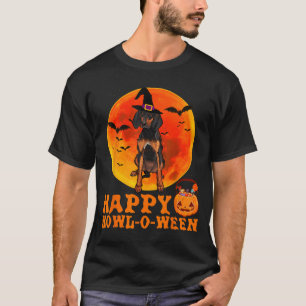 Funny Black And Tan Coonhound Dog Halloween Happy T-Shirt