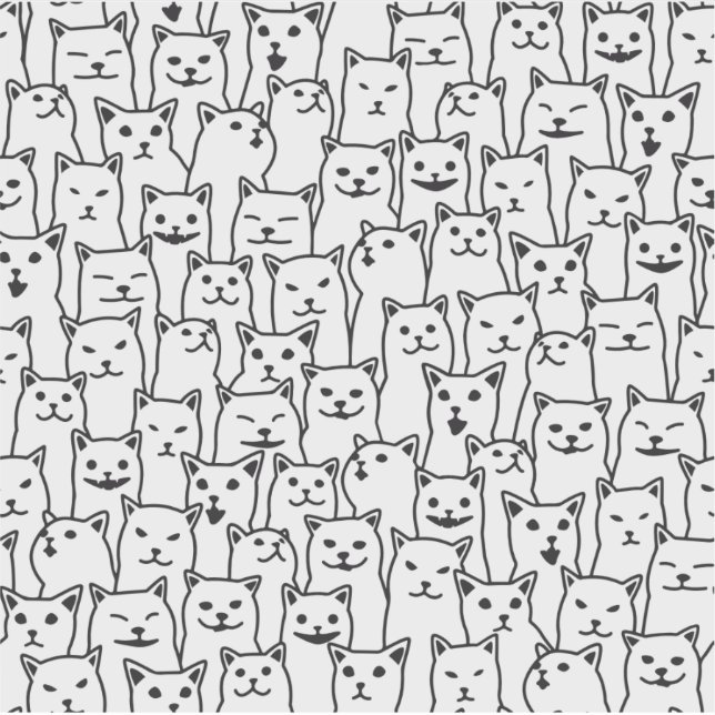Funny black and white cat modern pattern (Front)