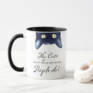 Funny Black and White Crazy Cat Lady Mug