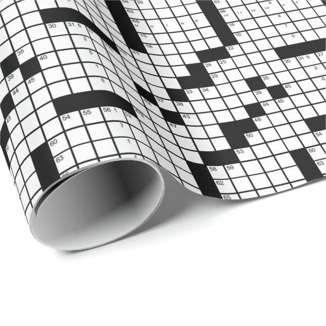 Funny Black and White Crossword Puzzle Game Wrapping Paper (Roll Corner)