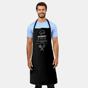 Funny black and white in house Chef Apron