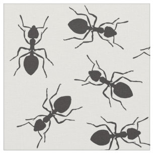 Funny Black Ants Pattern Fabric