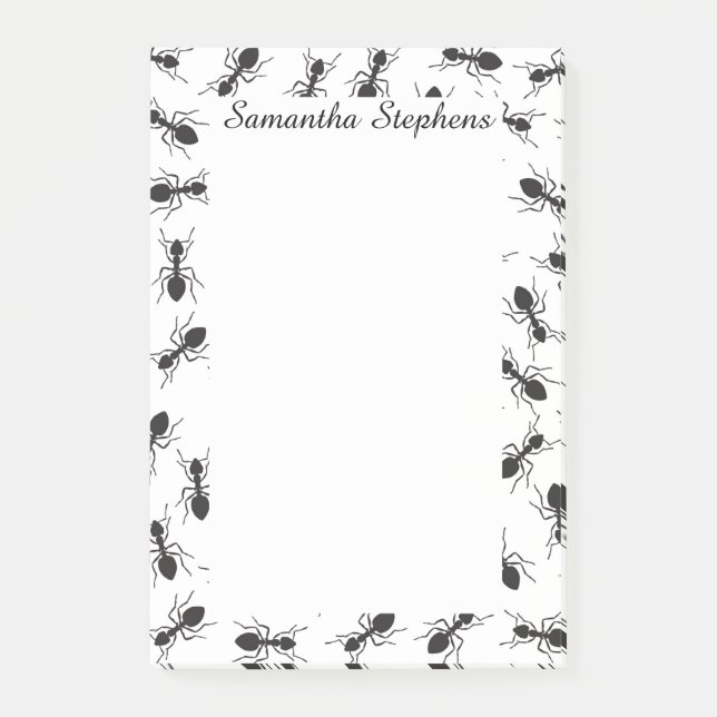 Funny Black Ants Pattern Post-it Notes (Front)