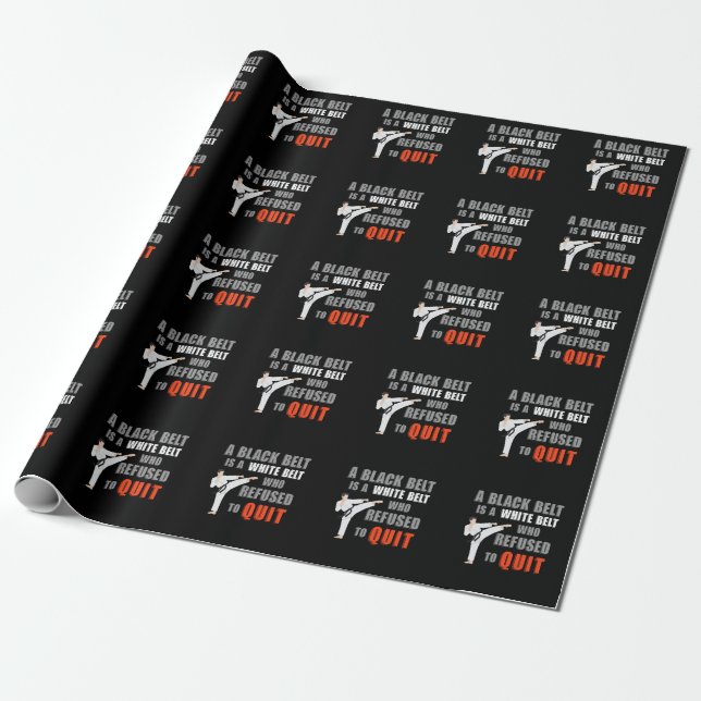 Funny Black Belt Humour Taekwondo Jiu Jitsu Karate Wrapping Paper (Unrolled)