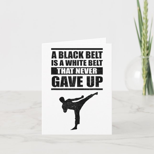 Funny Black Belt Karate Gift Cool Taekwondo Martia Card (Front)