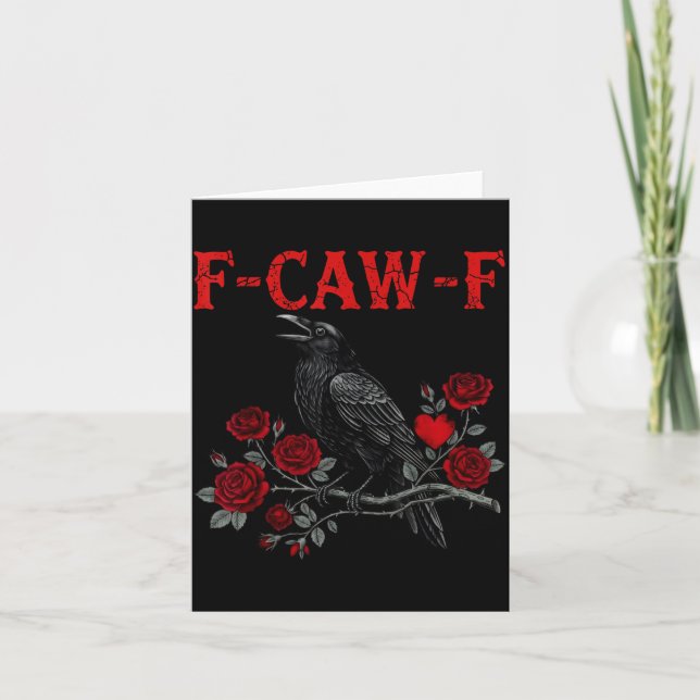 Funny Black Bird F-caw-f Anti Valentines Day Singl Card (Front)