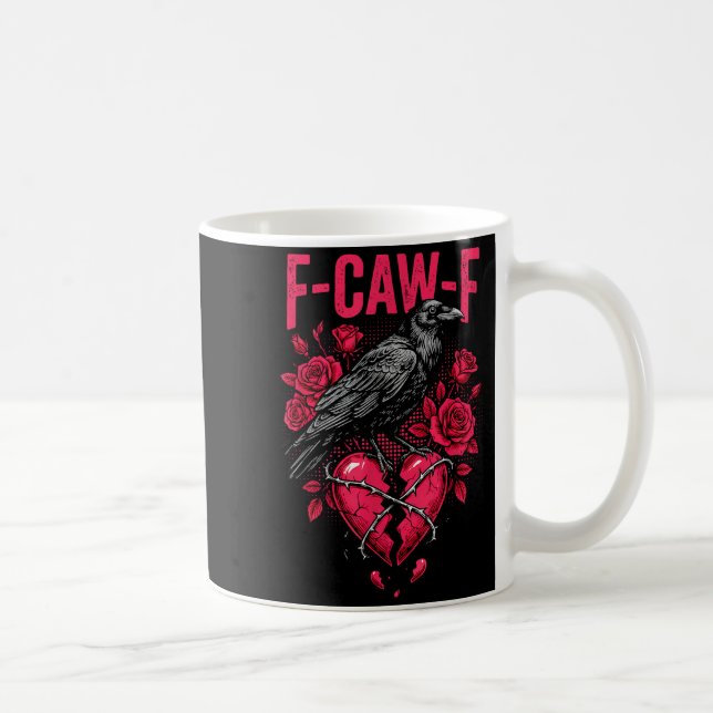 Funny Black Bird F-caw-f Anti Valentines Day Singl Coffee Mug (Right)