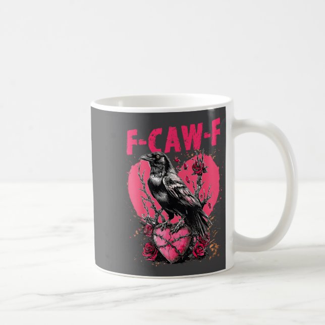 Funny Black Bird F-caw-f Anti Valentines Day Singl Coffee Mug (Right)