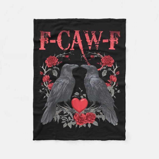 Funny Black Bird F-caw-f Anti Valentines Day Singl Fleece Blanket (Front)