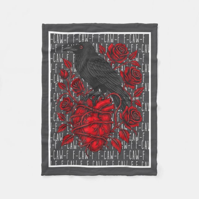 Funny Black Bird F-caw-f Anti Valentines Day Singl Fleece Blanket (Front)