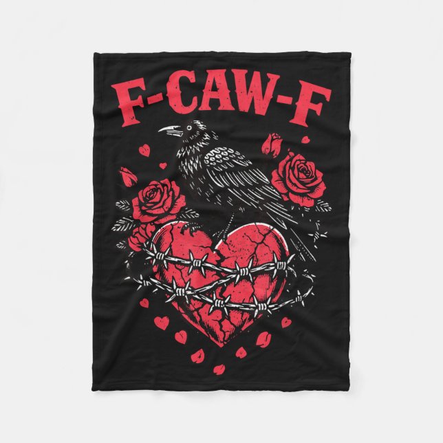 Funny Black Bird F-caw-f Anti Valentines Day Singl Fleece Blanket (Front)