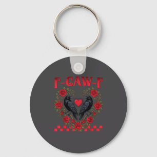Funny Black Bird F-caw-f Anti Valentines Day Singl Key Ring