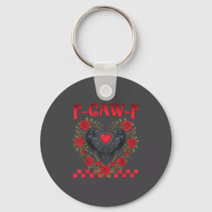 Funny Black Bird F-caw-f Anti Valentines Day Singl Key Ring