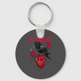 Funny Black Bird F-caw-f Anti Valentines Day Singl Key Ring