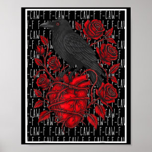 Funny Black Bird F-caw-f Anti Valentines Day Singl Poster