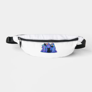 Funny Black Cat and Ghost Halloween Essential T-Sh Bum Bags