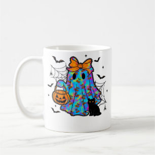 Funny Black Cat and Ghost Halloween Essential T-Sh Coffee Mug