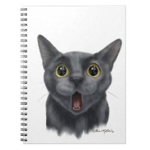 Funny Black cat Cartoon Notebook
