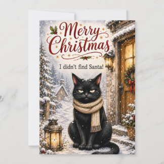 Funny Black Cat Christmas Card – I Didn’t Find San