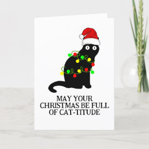funny black cat christmas cards