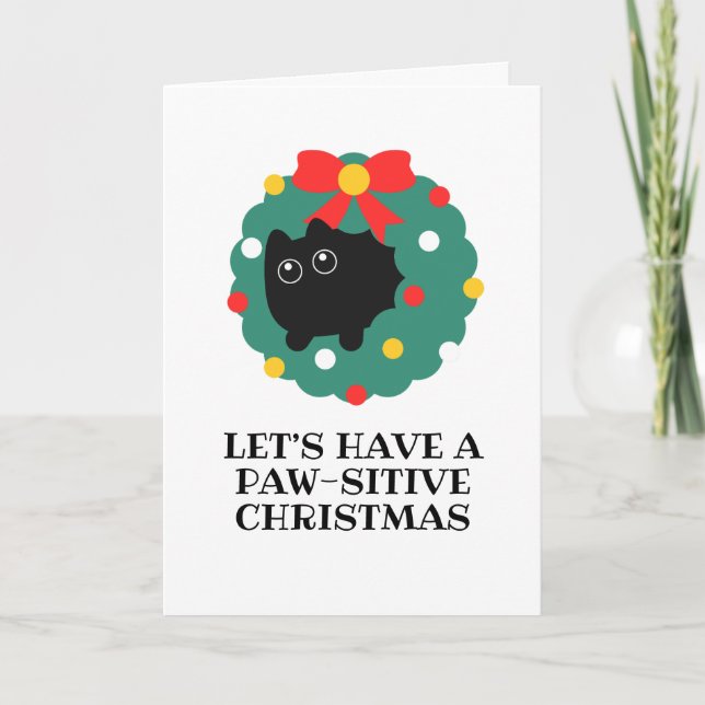 funny black cat christmas cards (Front)