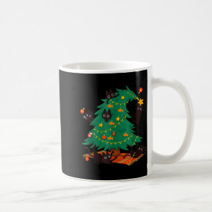 Funny Black Cat Christmas Tree Coffee Mug