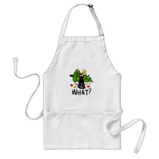 Funny Black Cat Christmas Tree Merry Santa Humor C Standard Apron