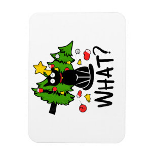 Funny Black Cat Christmas Tree Merry Santa Humour Magnet