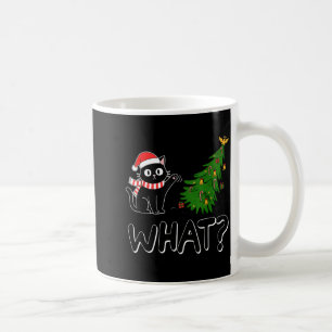 Funny Black Cat Christmas Tree Merry Xmas Humor Ca Coffee Mug