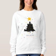 Funny Black Cat Christmas Tree Sweatshirt