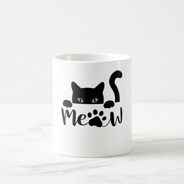 Funny black cat coffee mug (Center)