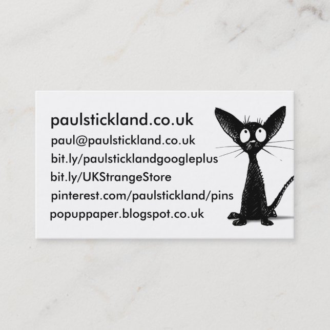 Funny Black Cat Custom Business Card (Front)