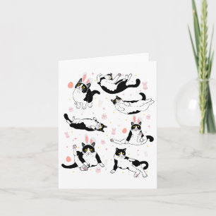 Funny Black Cat Easter Egg Happy Easter Bunny Tuxe Card
