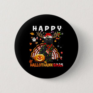 Funny Black Cat Halloween Christmas Cat Happy Hall 6 Cm Round Badge