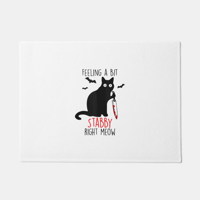 Funny Black Cat Halloween Costume Feeling a Bit St Doormat (Front)