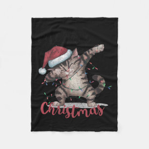Funny Black Cat Halloween Funny Christmas Fleece Blanket