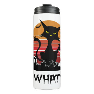 Funny Black cat Halloween gift for men and women Thermal Tumbler