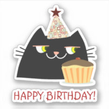 Funny Black Cat Happy Birthday