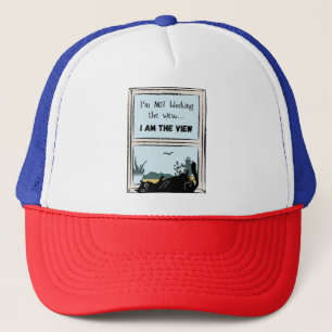Funny Black Cat, I am the view Trucker Hat