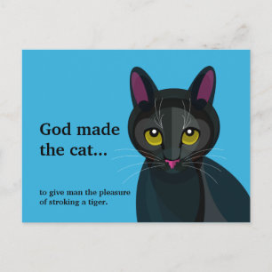 Funny Black Cat illustration Postcard