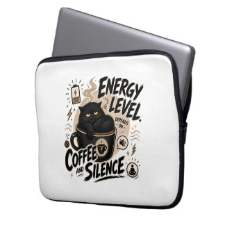 Funny Black Cat Introvert Laptop Sleeve