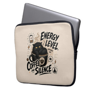 Funny Black Cat Introvert Laptop Sleeve