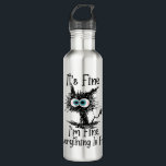 Funny Black Cat It's Fine I'm Fine Everything Is F 710 Ml Water Bottle<br><div class="desc">• Funny Black Cat It's Fine I'm Fine Everything Is Fine Gift Cat Lover Tshirt. Perfect Birthday Or Gift For Who Love Cat, Black Cat, It's Fine I'm Fine Everything Is Fine Quote • Funny Tee Make Great Gifts For Dad, Mom, Son, Daughter, Brother, Sister, Aunt, Uncle, Grandma, Grandpa, Anyone...</div>