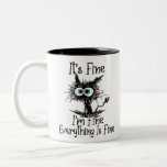 Funny Black Cat It's Fine I'm Fine Everything Is F Two-Tone Coffee Mug<br><div class="desc">• Funny Black Cat It's Fine I'm Fine Everything Is Fine Gift Cat Lover Tshirt. Perfect Birthday Or Gift For Who Love Cat, Black Cat, It's Fine I'm Fine Everything Is Fine Quote • Funny Tee Make Great Gifts For Dad, Mum, Son, Daughter, Brother, Sister, Aunt, Uncle, Grandma, Grandpa, Anyone...</div>